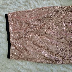 Rose gold glitter skirt